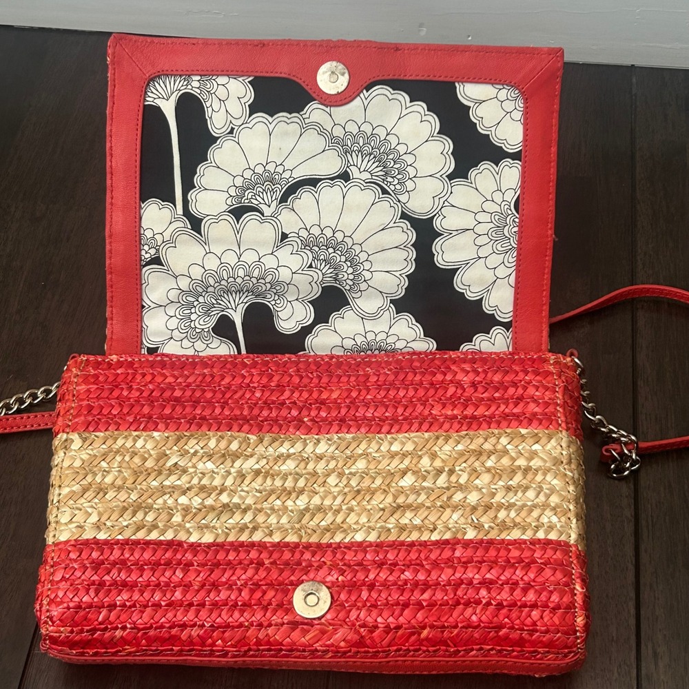 Kate Spade New York Kaley Bow Bridge Wicker Straw Shoulder Bag Clutch - Picture 12 of 15